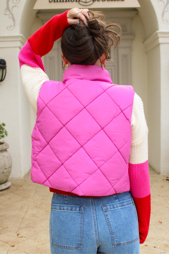 Pretty In Pink Puffer Vest