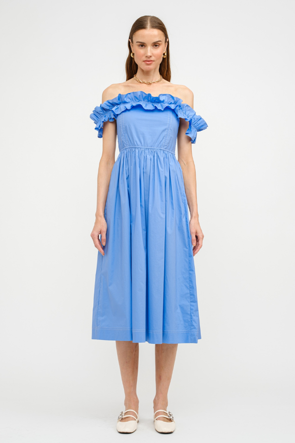 Laura Off The Shoulder Ruffle Midi Dress
