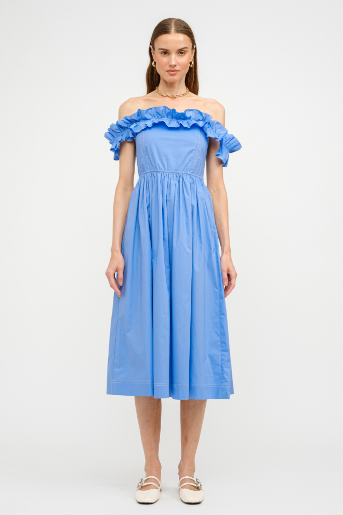Laura Off The Shoulder Ruffle Midi Dress