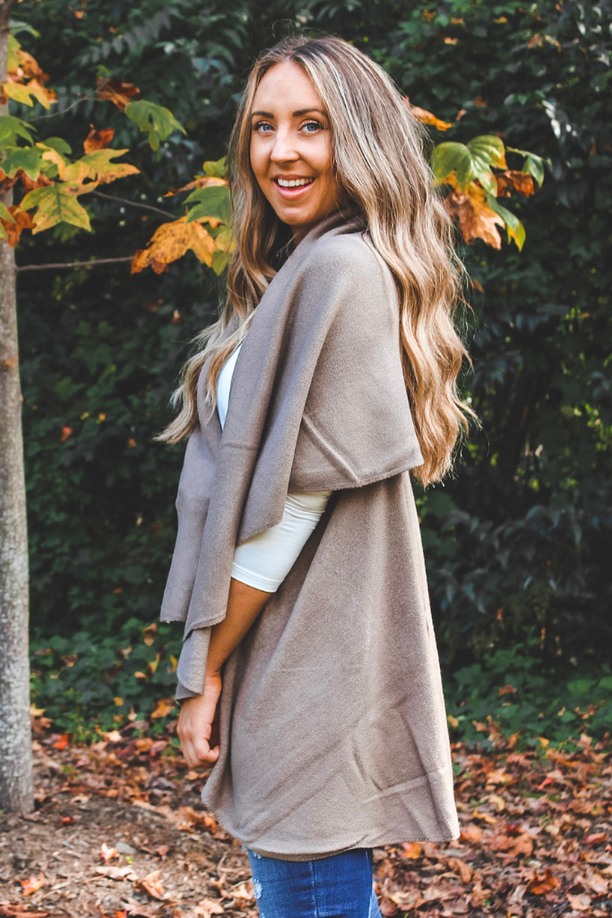 Perfect Shawl Vest in Taupe