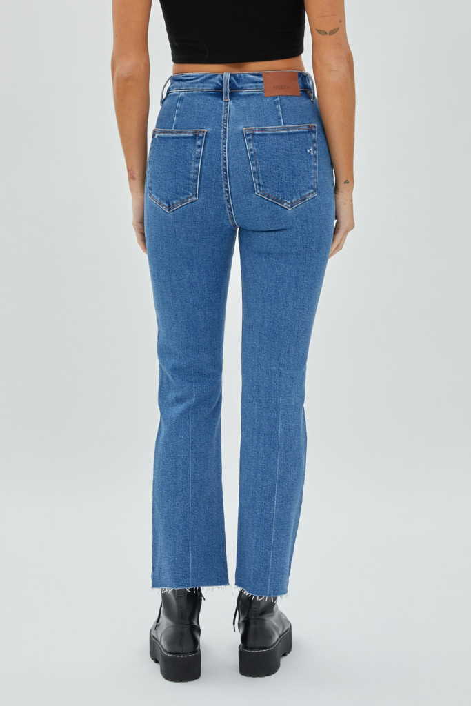 Happi Crop Flare Jean in Medium Dark