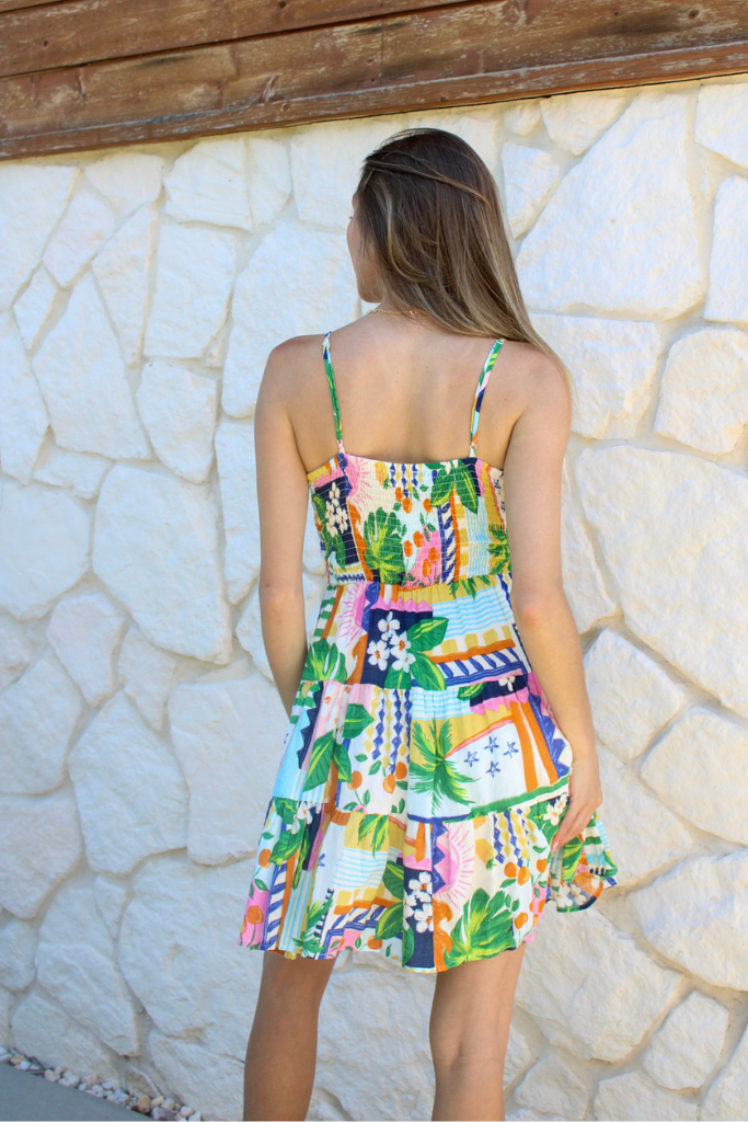 Marina Island Print Mini Dress