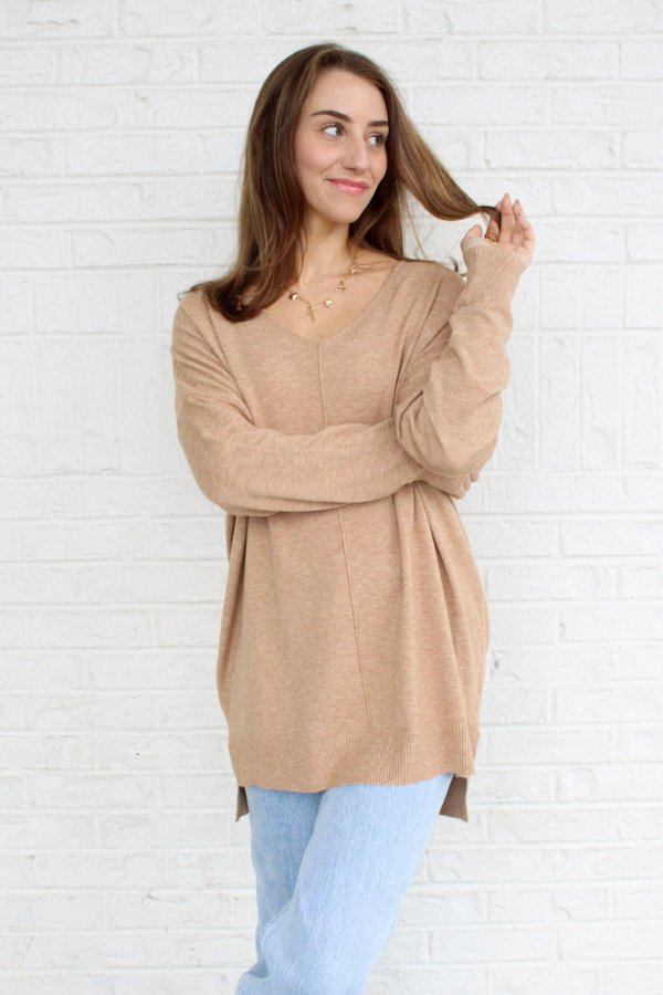 Dreamer Sweater in Heather Camel