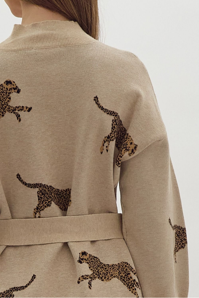 Adrienne Cheetah Sweater Dress