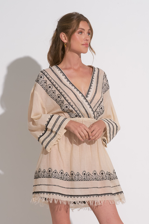 Leia Gauze Long Sleeve Mini Dress