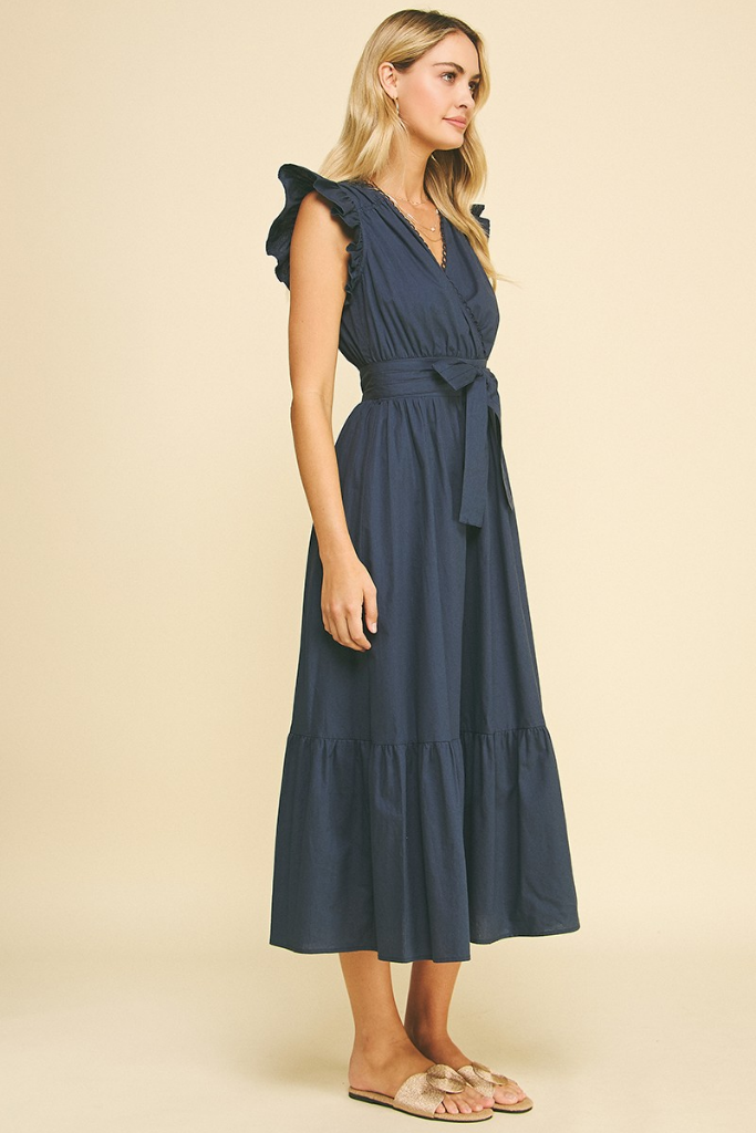 Nico Flutter Sleeve Midi Dress