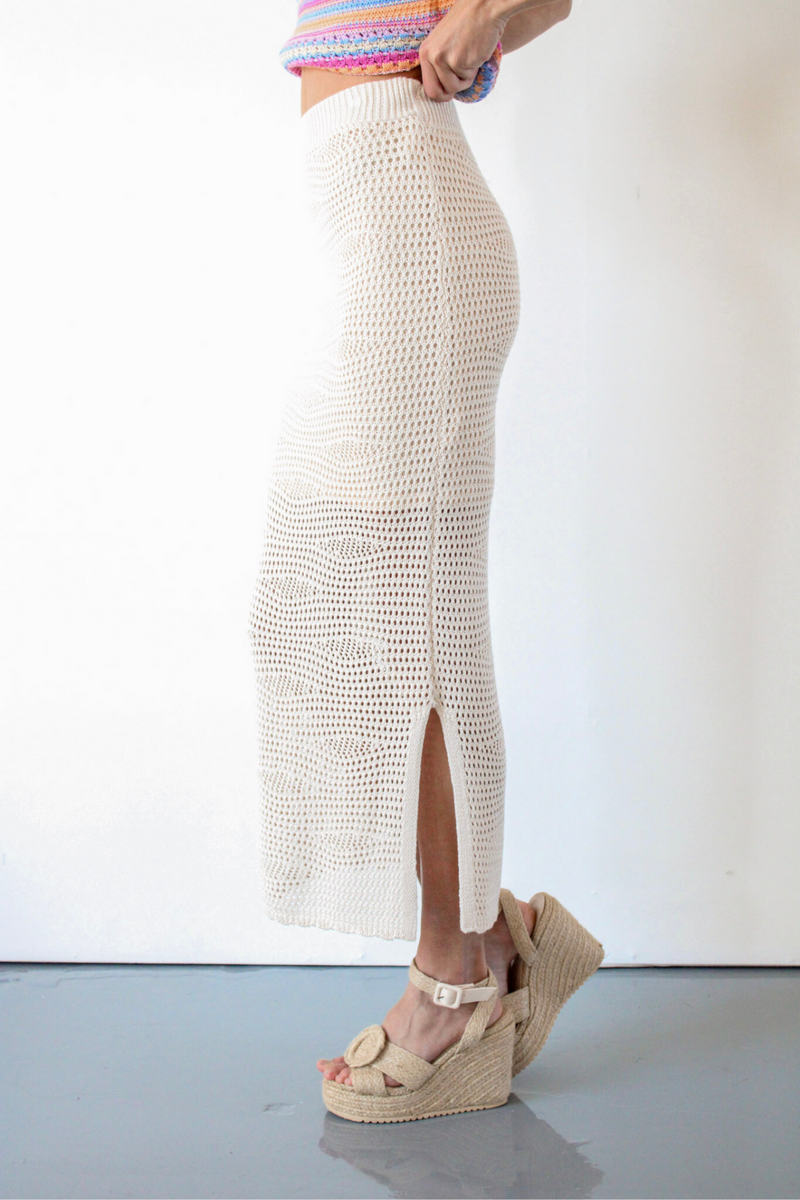 Shipwrecked Crochet Midi Skirt