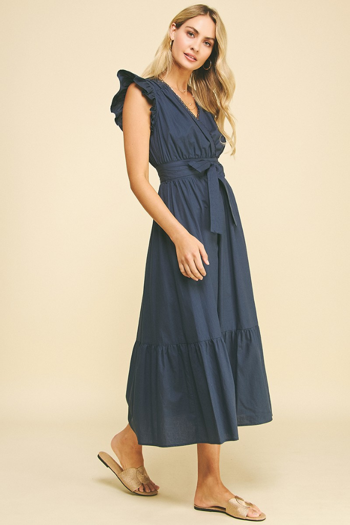 Nico Flutter Sleeve Midi Dress