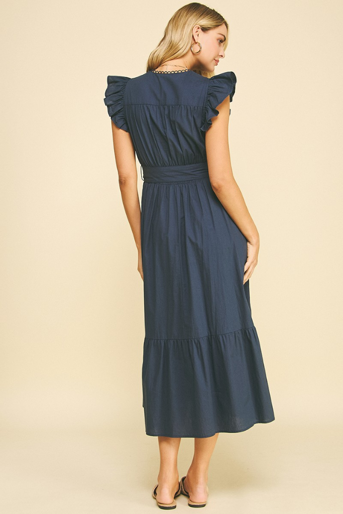 Nico Flutter Sleeve Midi Dress