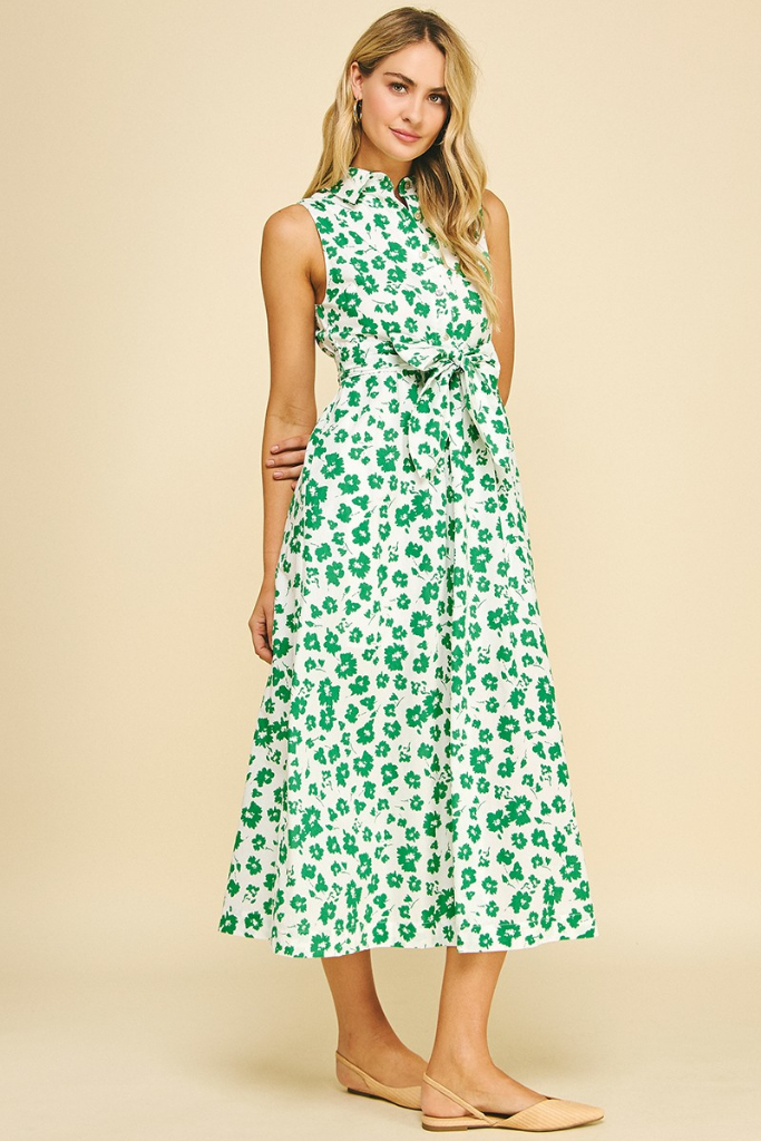 Luciana Daisy Tie Waist Maxi Dress