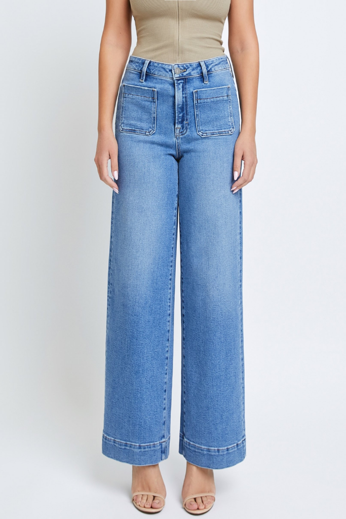 Nori Wide Leg Front Pocket Jeans by Hidden