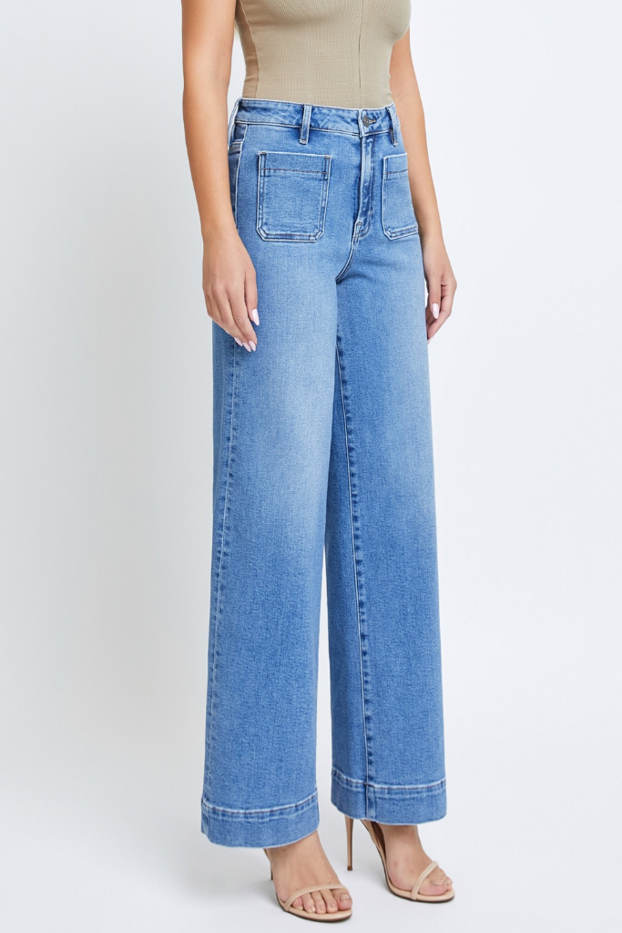 Nori Wide Leg Front Pocket Jeans by Hidden