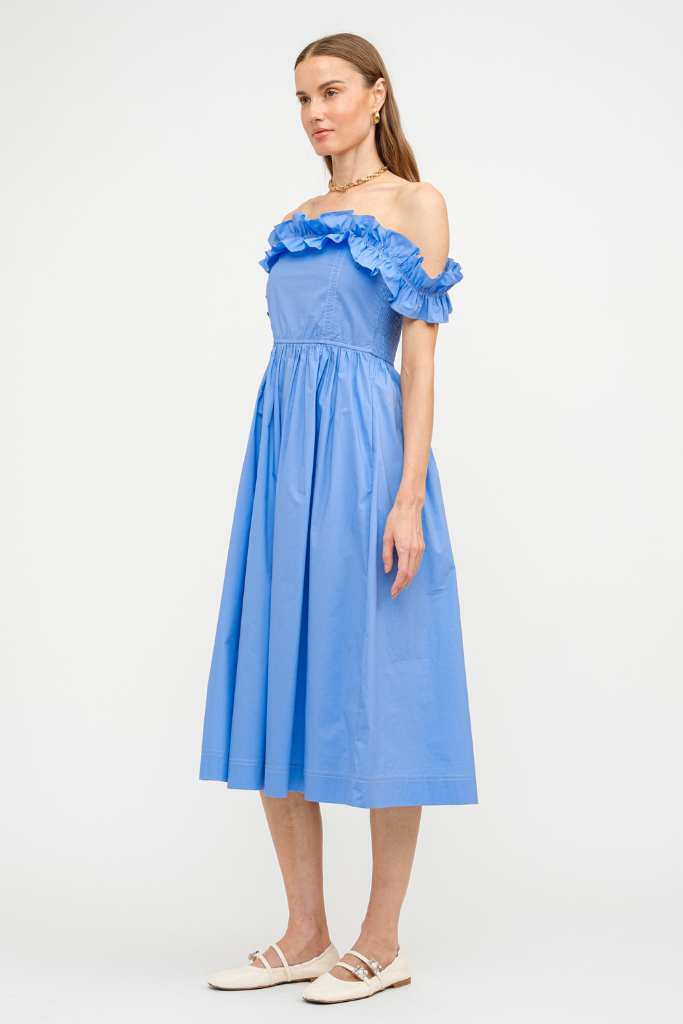Laura Off The Shoulder Ruffle Midi Dress