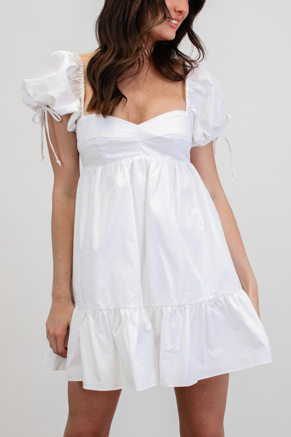 Heartbreaker Babydoll Dress in White