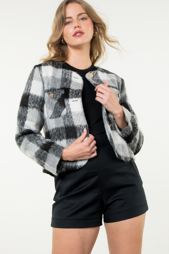 Eleanor Plaid Wool Jacket