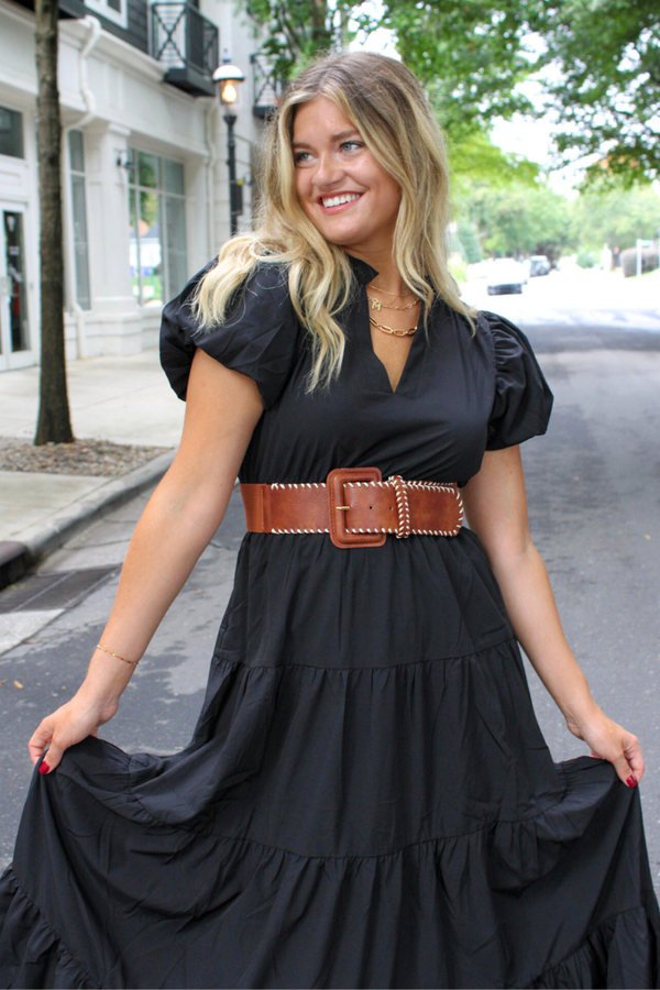 Autumn Stroll Tiered Maxi Dress