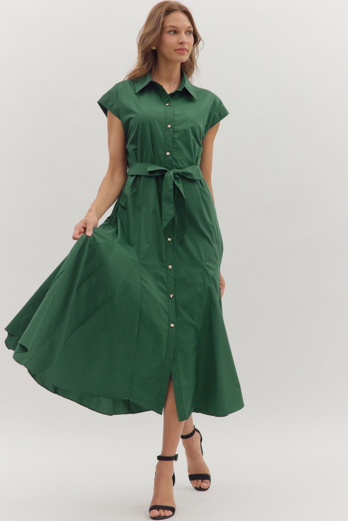 Harriet Button Front Midi Dress