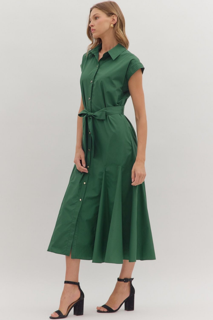 Harriet Button Front Midi Dress