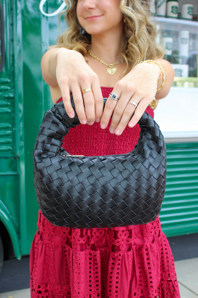 Aliyah Woven Bag In Black