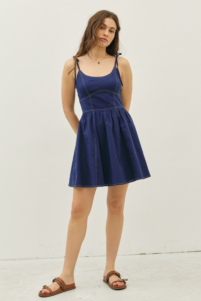 Alexandria Mini Dress in Navy