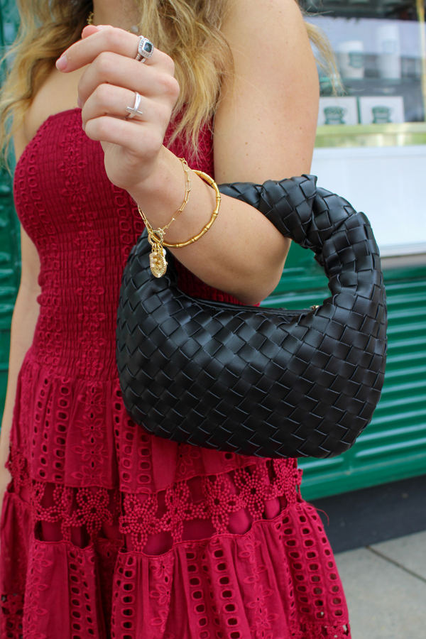 Aliyah Woven Bag In Black