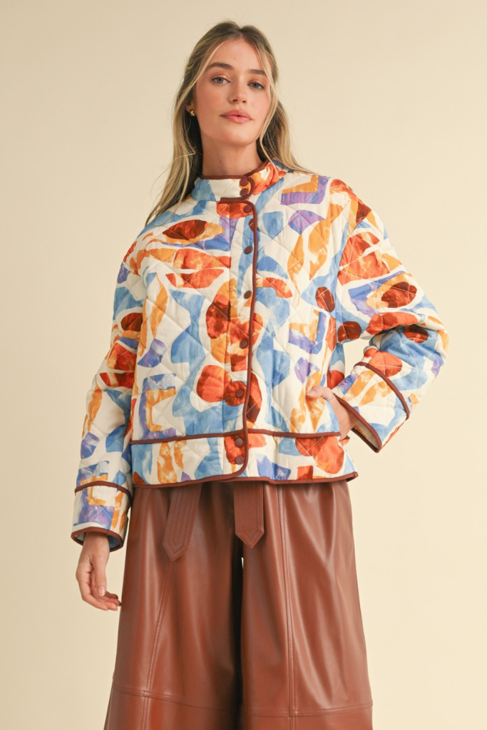 Angelica Buttonfront Quilted Jacket