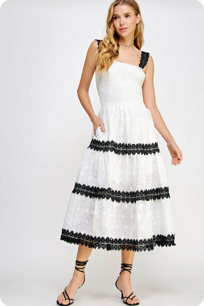 Nelly Lace Inset Midi Dress