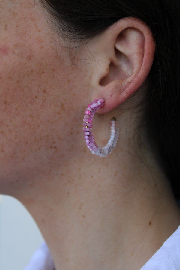 Cotton Candy Hoop Earring