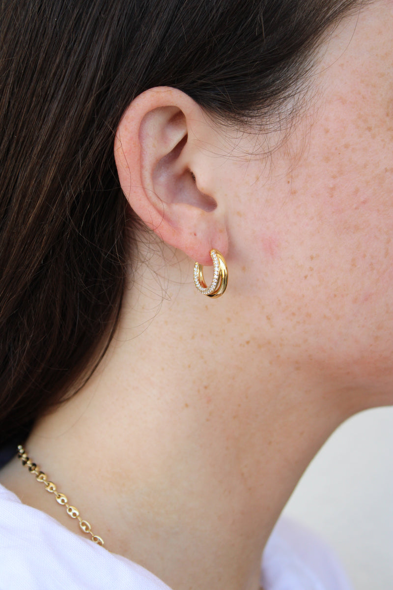 Golden Sparkle Hoop Earring