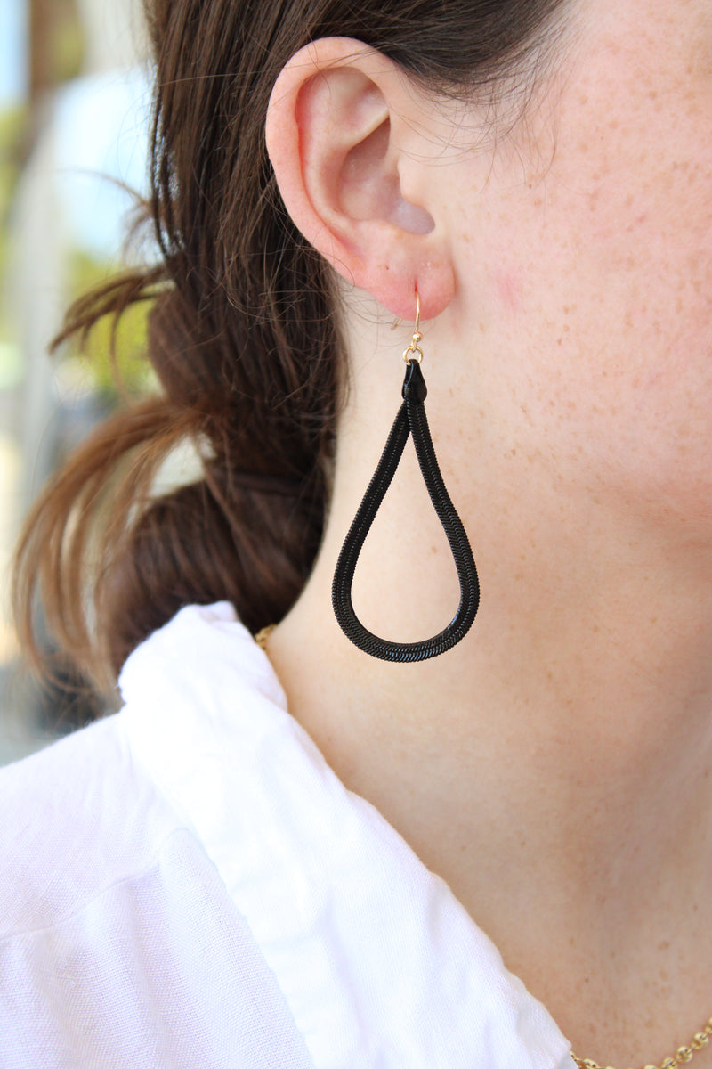 Black Diamond Dangle Earring