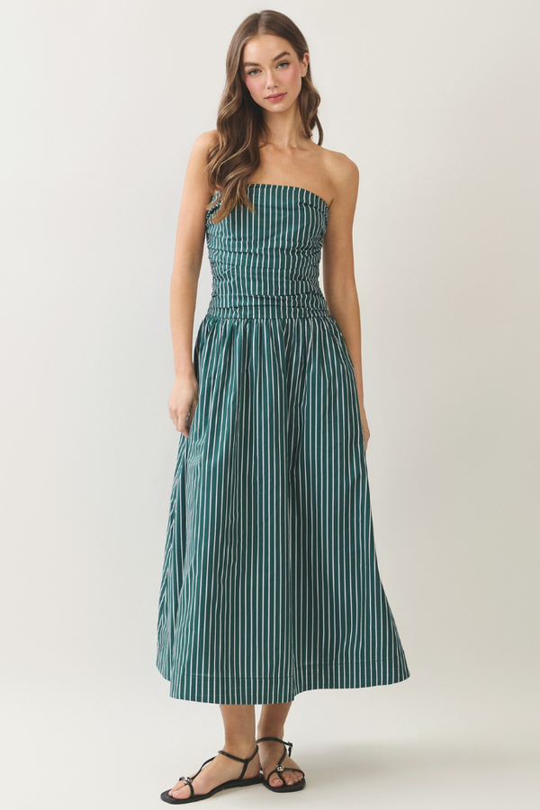 green stripe strapless dress Dresses – Page 3 – ivy & leo Color_Off White