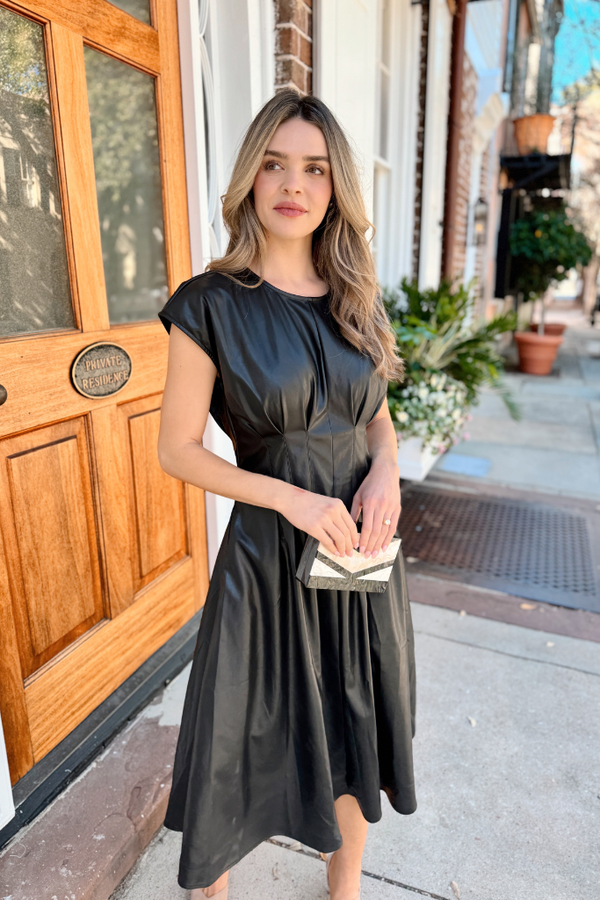 Kayla midi dress in black