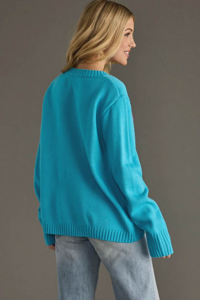 Merry & Bright sweater in blue