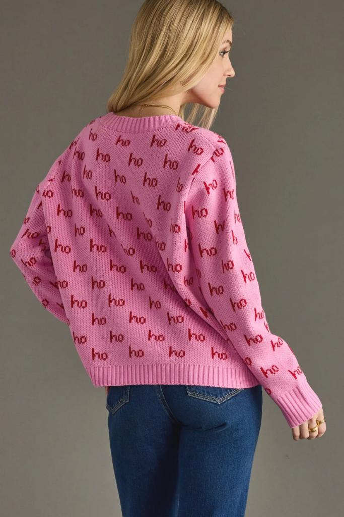 Ho Ho Ho sweater in Pink
