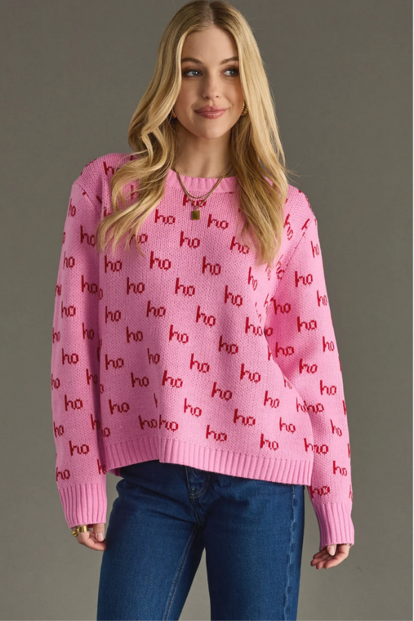 Ho Ho Ho sweater in Pink