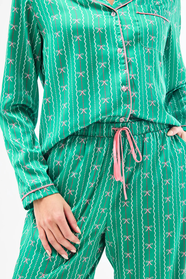 Gabby bow silk PJ pant