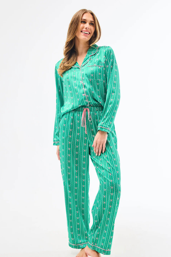 Gabby bow silk PJ pant