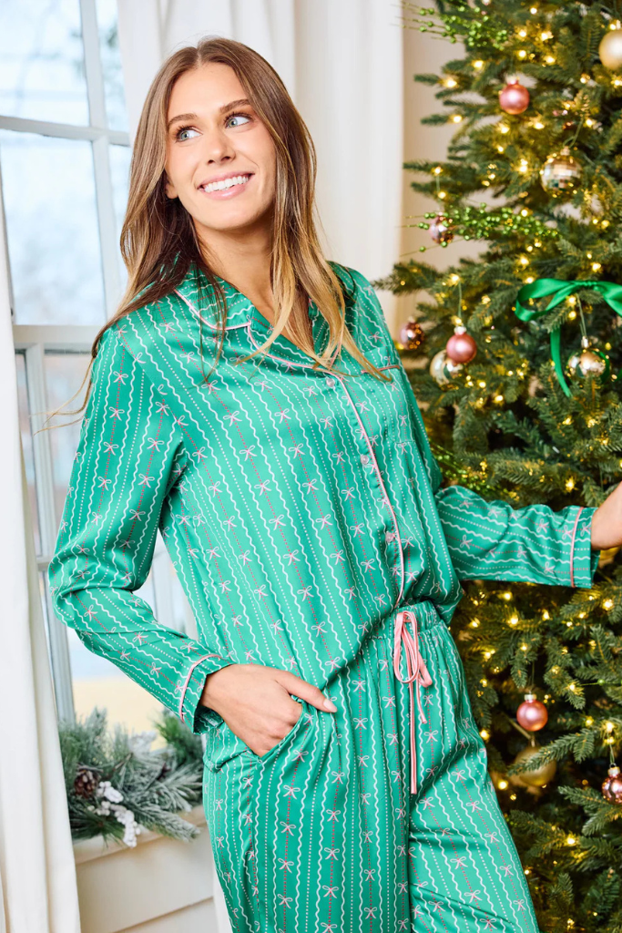 Gabby bow sik PJ top