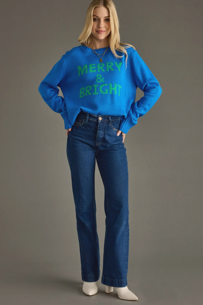 Merry & Bright sweater in Royal Blue