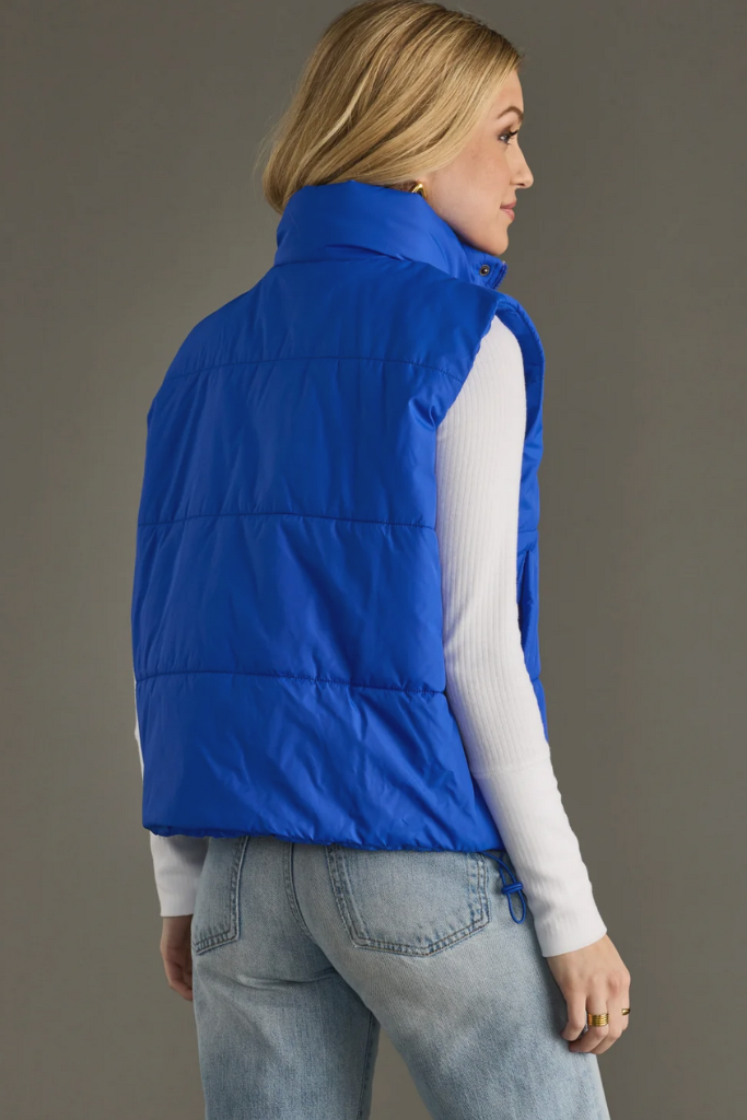 Bryna puff vest in blue