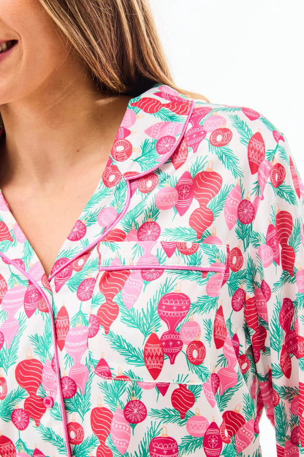 Ornament silk PJ top