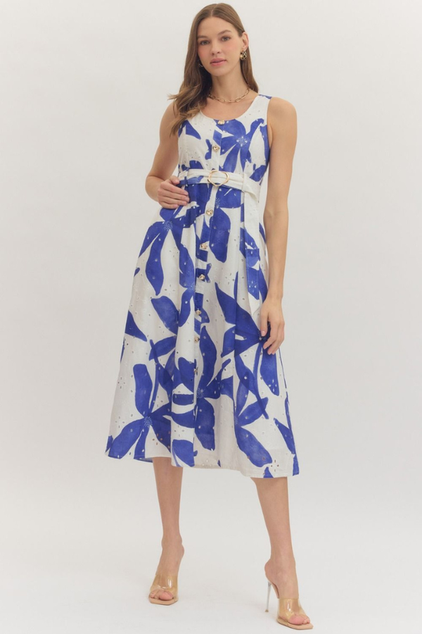 Halley midi dress in royal blue ivy & leo Halley midi dress in royal blue ivy & leo