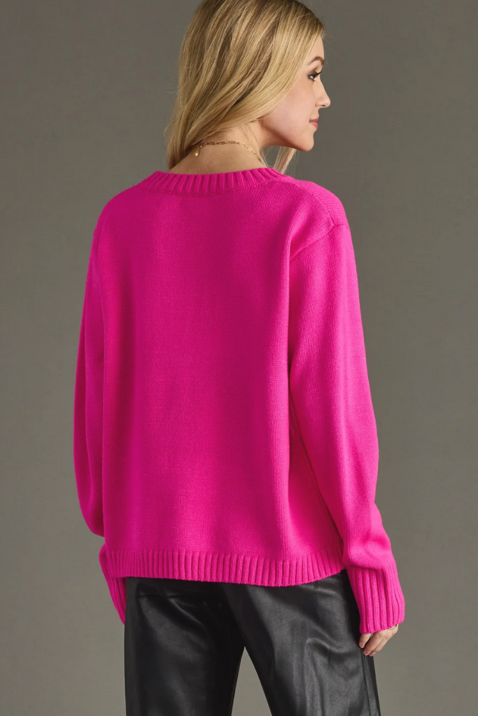 Merry Sweater in Bright Pink