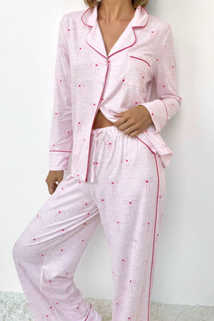 Annie bow PJ pant in pink