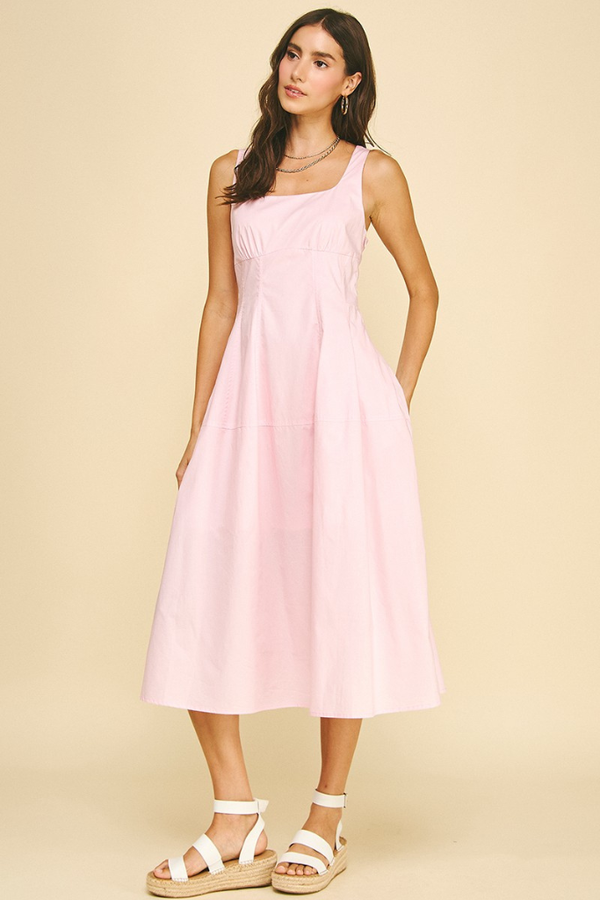knee length dresses for ladies Ivy Fitted Midi Dress in Black main image 1