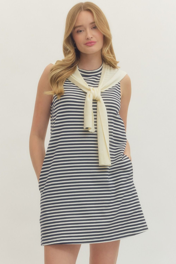 black and blue dress roman originals Andres Otalora Sono Veri Strapless Striped Maxi Dress main image 1
